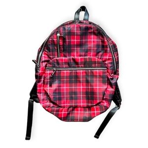 No Boundaries Red and Black Plaid Kids Backpack